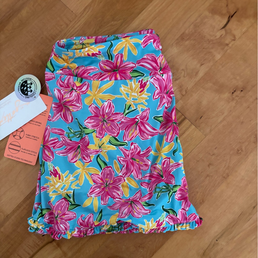 Gottex Tropical Floral Tennis/ Pickle skirt in Pink and Yellow